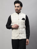 Even Apparels Men's Cream Pure Wool Nehru Jacket