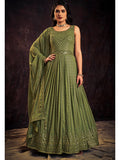 Myra Green Real Georgette Designer Gown Style Suit - Distacart