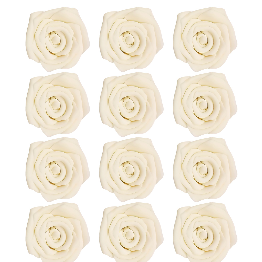confect sugar roses topper sugar roses for cake decorations edible classic pearl ivory roses pack of 12