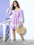InWeave Women's Mauve Lacy Short Dress - Distacart