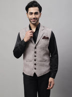 Even Apparels Men's Cream Pure Wool Nehru Jacket