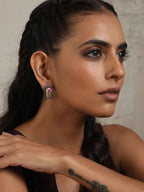 trueBrowns Silver Tone Handpainted Stud Earrings - Distacart