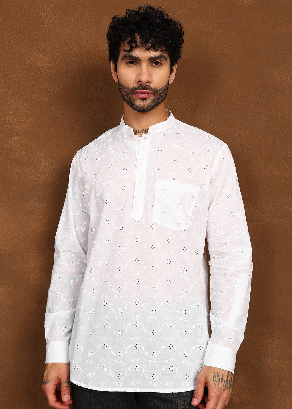 Fabmade Whisper Weave Linen Short Kurta