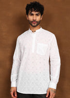 Fabmade Whisper Weave Linen Short Kurta
