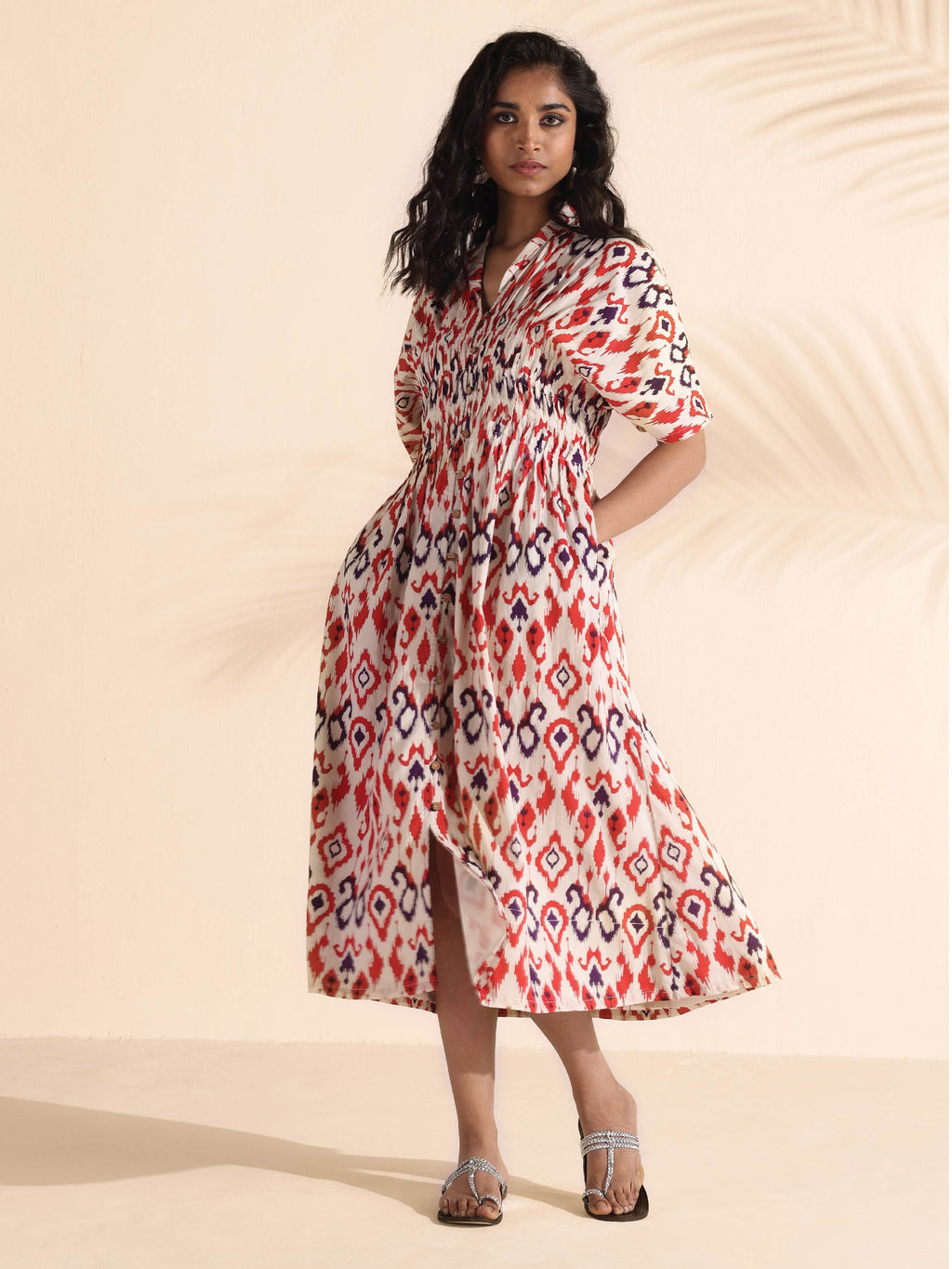 trueBrowns Carrot Cotton Ikat Dress - Distacart