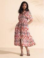 trueBrowns Carrot Cotton Ikat Dress - Distacart