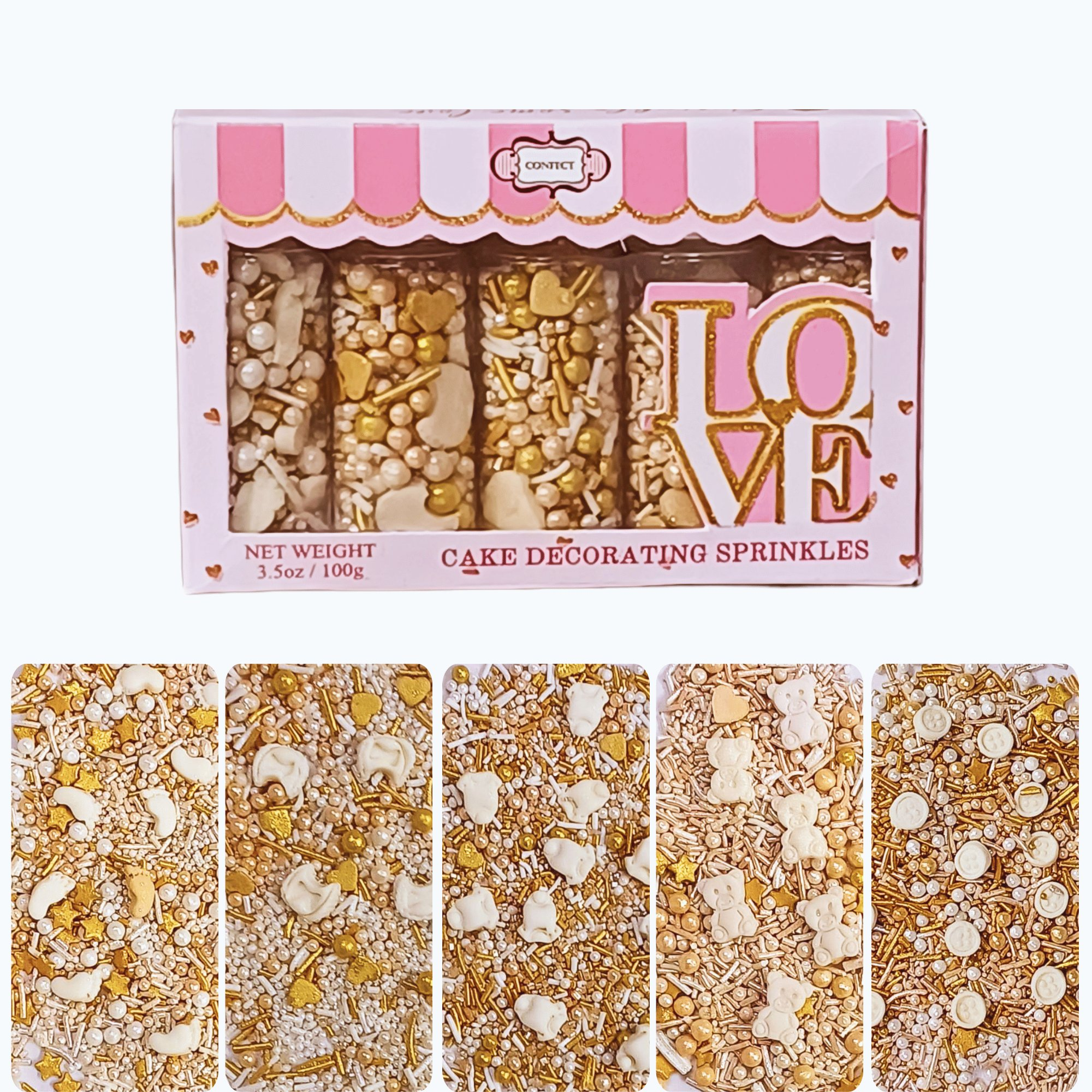 confect baby shower sprinkles edible sprinkles for cake cupcake decoration pack of 5 baby shower 11