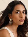 trueBrowns Silver Crescent Floral Earrings - Distacart
