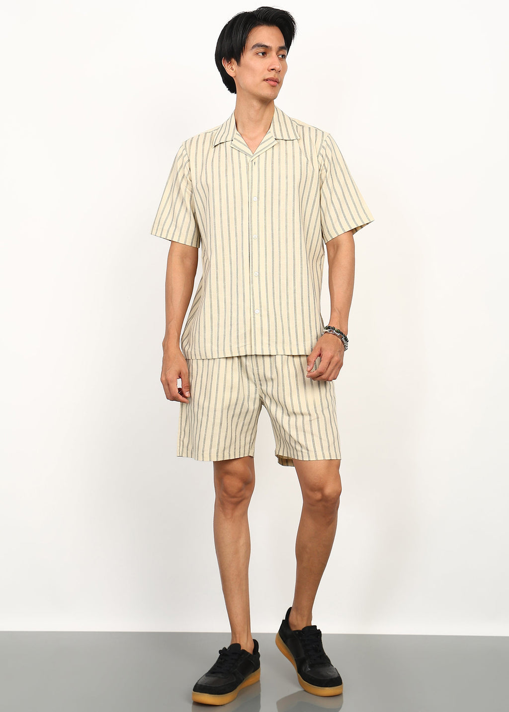 Fabmade Ivory Stripe Ease Co-Ord Set