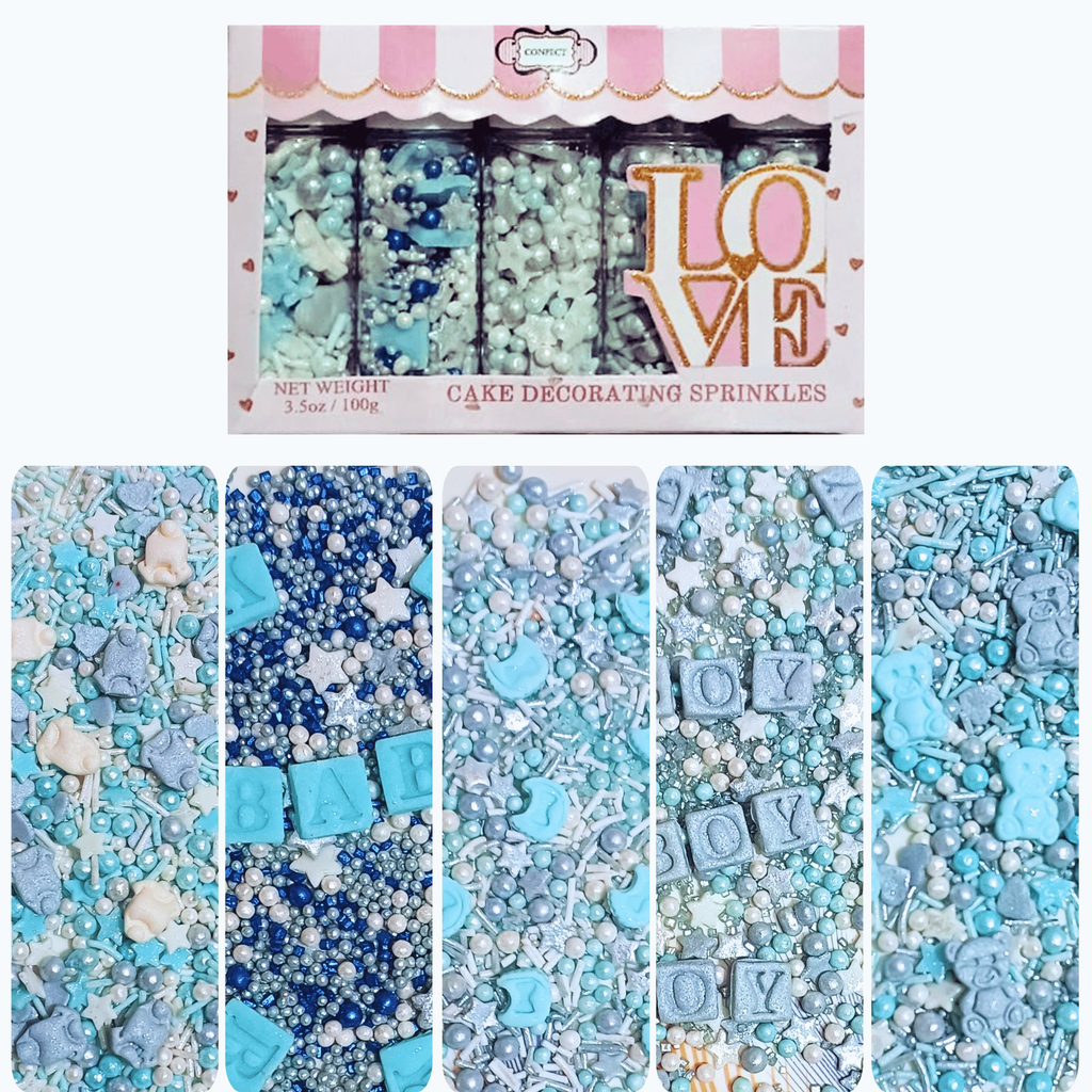 confect boys baby shower sprinkles edible sprinkles assorted pack of 5 baby shower 25