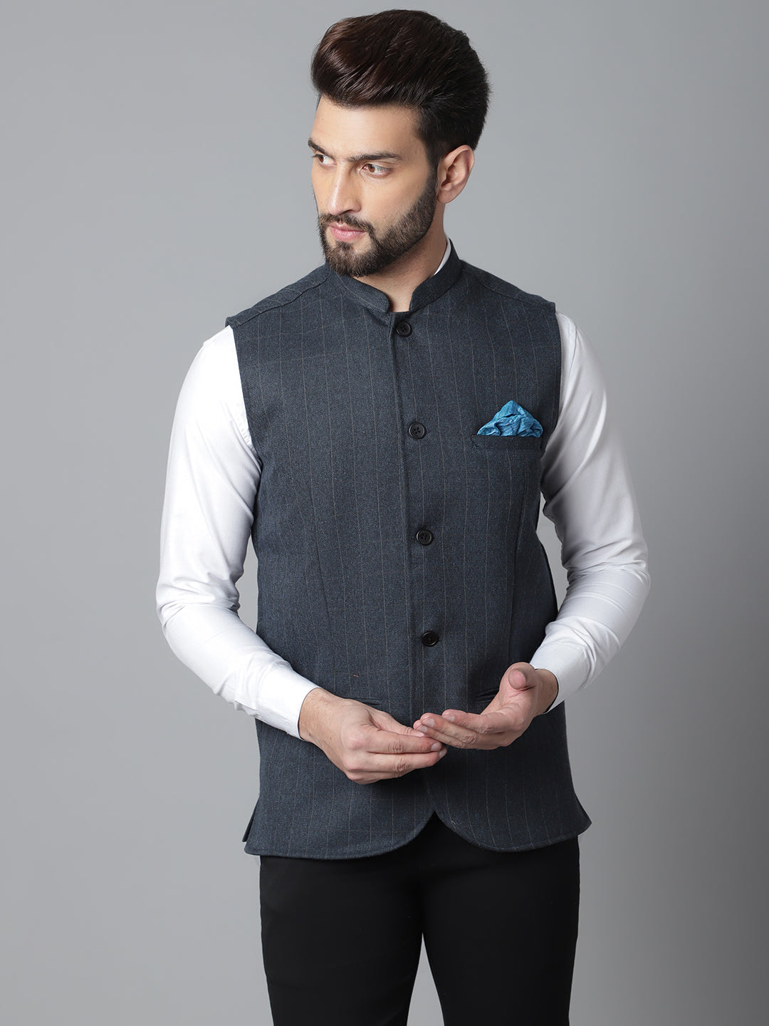 Even Apparels Men's Beige Nehru Jacket With Welt Pockets