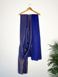trueBrowns Electric Blue Metallic Saree