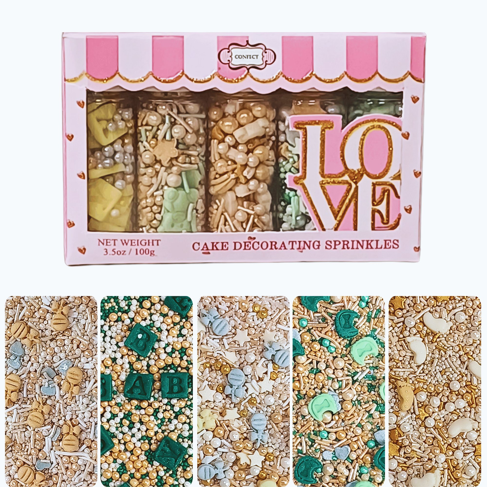 confect baby shower sprinkles gender reveal sprinkles pack of 5 baby shower 02