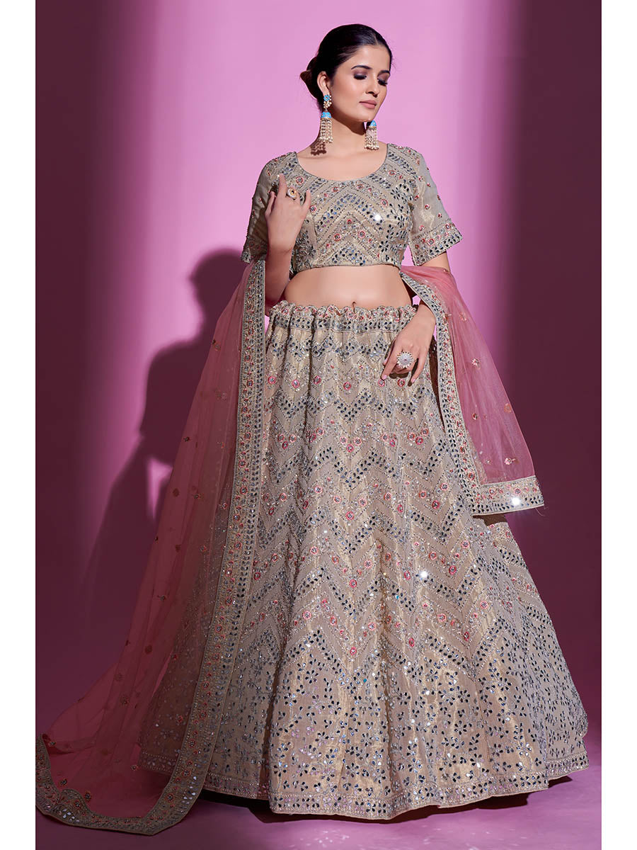 Myra Tan Gota Silk Embroidered Designer Lehenga Choli