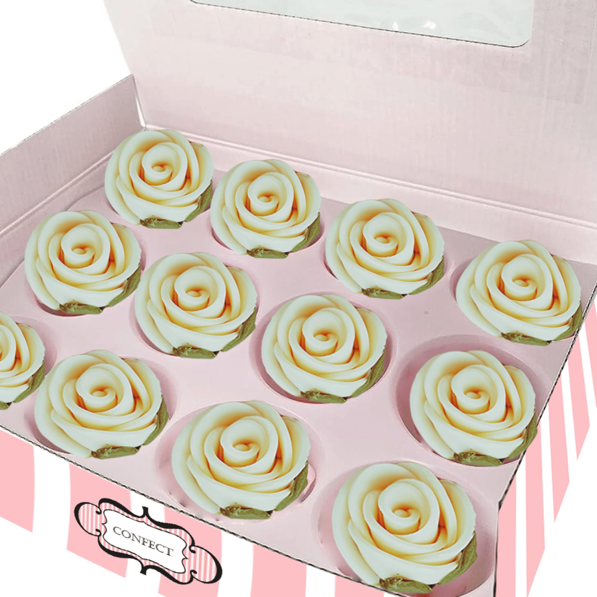 sugar roses for cake cupcake decoration ivory 120 gms