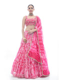 Myra Pink Jaquard Embroidered Designer Lehenga