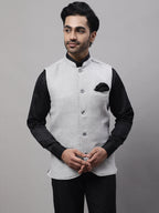 Even Apparels Men's Grey Pure Wool Nehru Jacket