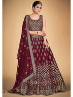 Myra Maroon Georgette Real Georgette Lehenga Choli