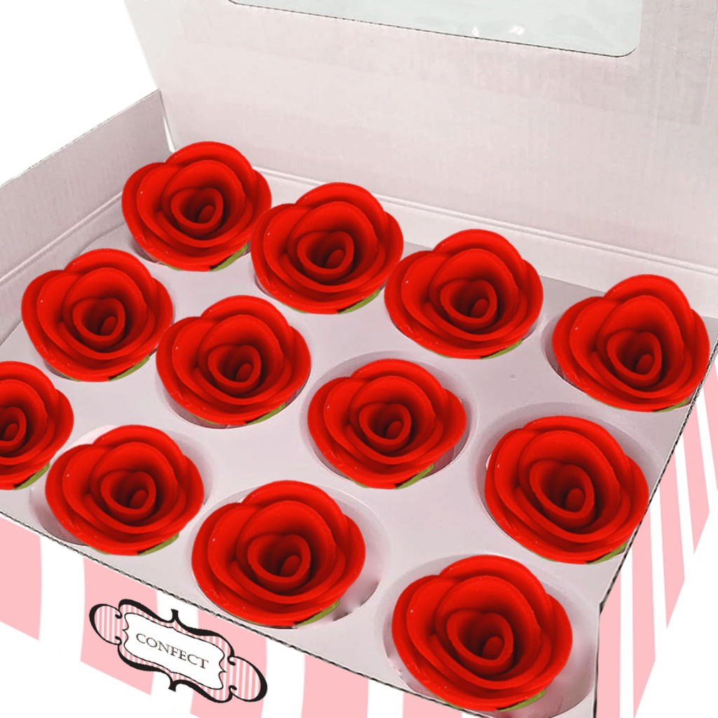 sugar flowers for cake cupcake decoration red 120 gms