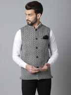 Even Apparels Men's Grey Pure Wool Nehru Jacket