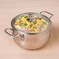 The Indus Valley TurboCuk Tri-ply Stainless Steel Handi Casserole/ Biryani Cooking Pot+ Glass Lid, Premium Quality, 3 Layer Thick Body, 100% Toxin-free, Non-stick, Induction & Gas, 4L