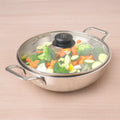 The Indus Valley TurboCuk Tri-ply Stainless Steel Kadai+ Glass Lid, Premium Quality, 3 Layer Thick Body, 100% Toxin-free, Non-stick, Induction & Gas, 1.7/2.7/3.5L