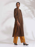 trueBrowns Black Cotton Print Straight Kurta Set - Distacart