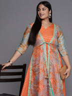 Ahalyaa Plus Size V-Neck Maxi Ethnic Dress - Distacart