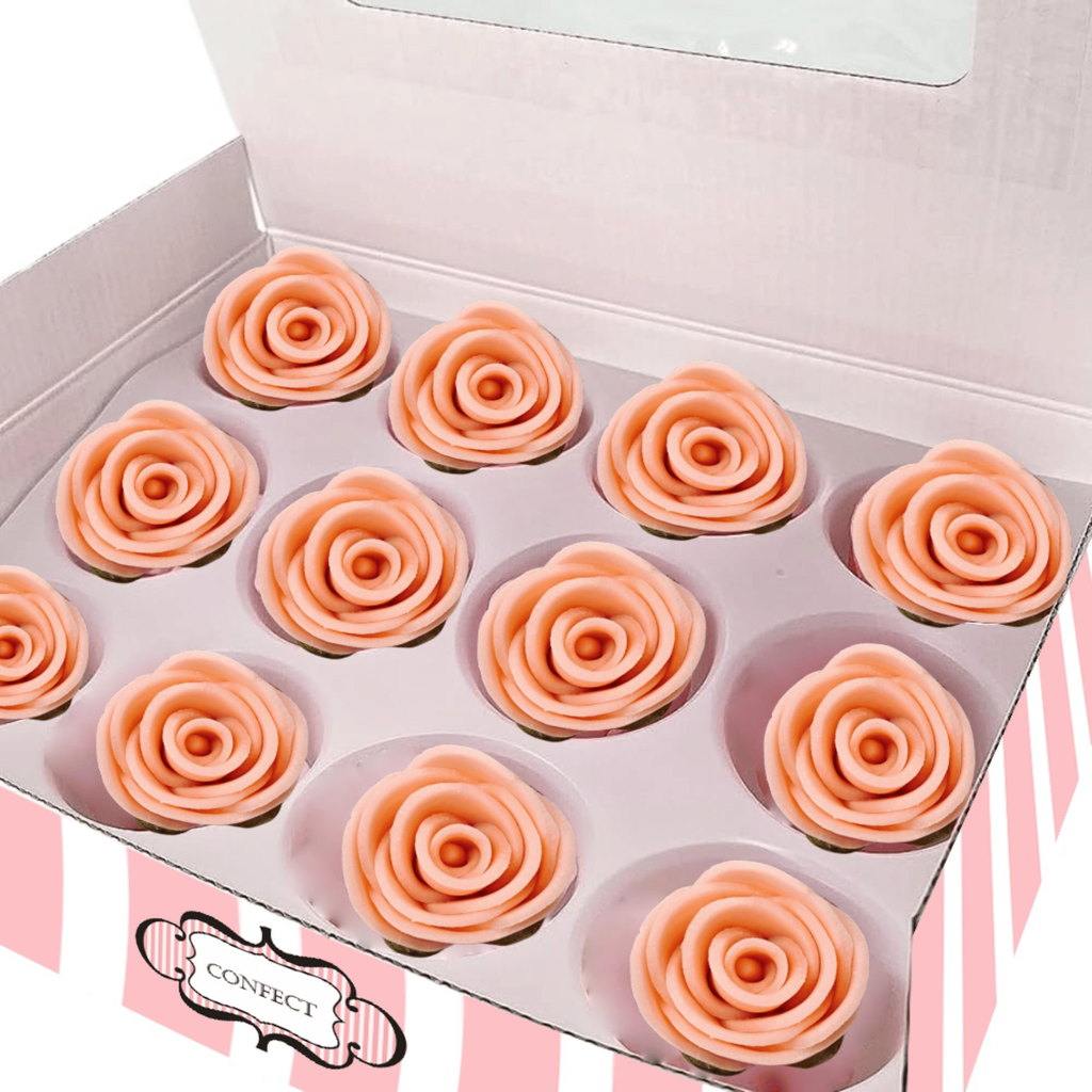 sugar roses for cake cupcake decoration peach 120 gms