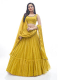 Myra Mustard Art Silk Designer Lehenga