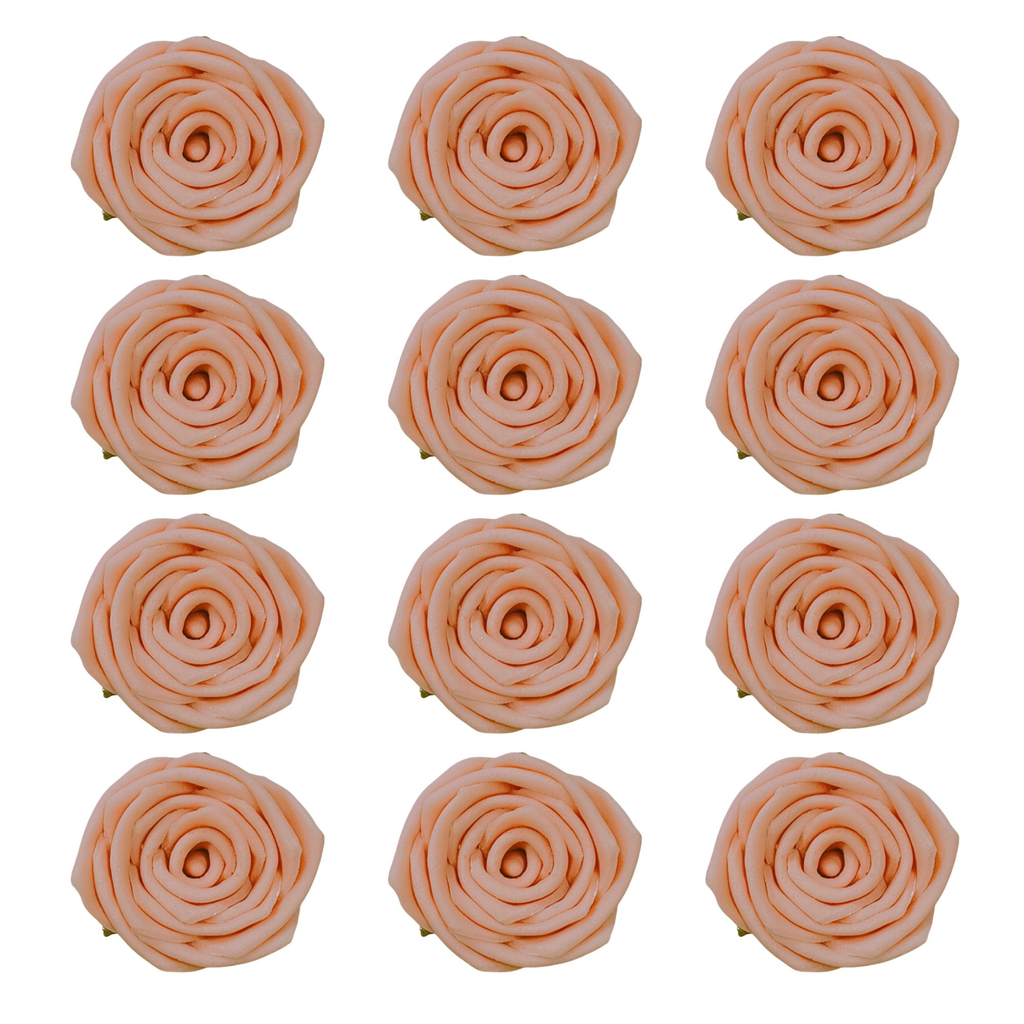 confect sugar roses topper sugar roses for cake decorations edible pretty peach pearl roses pack of 12