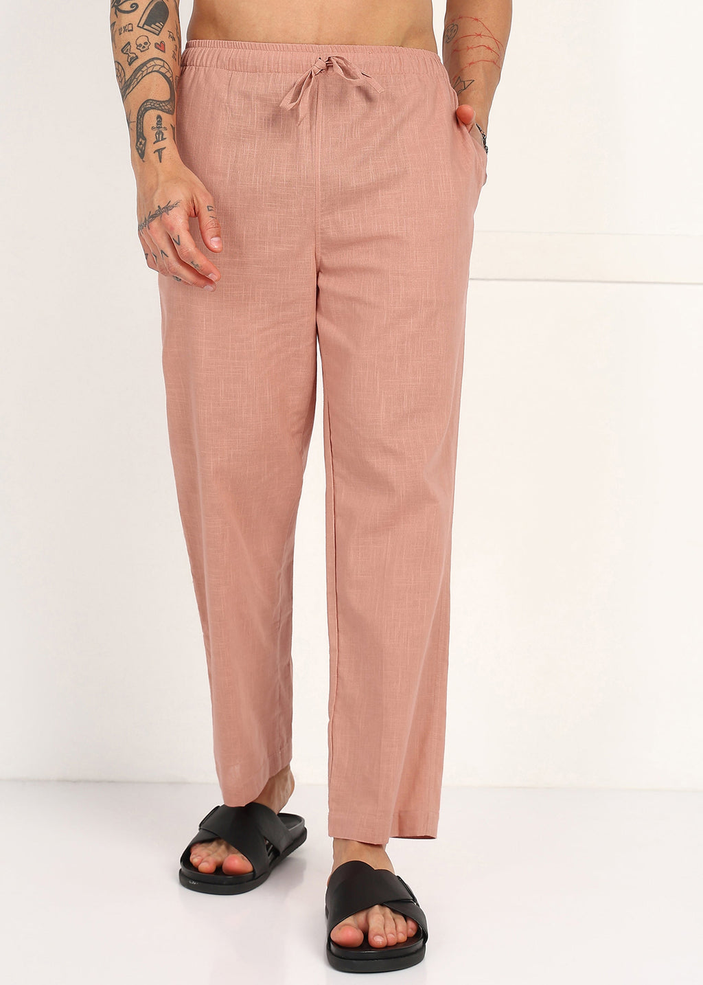 Fabmade Men’S Peach Linen Pyjama