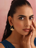trueBrowns Brass Black Stone Drop Stud Earrings - Distacart