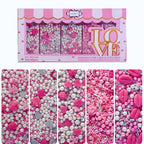 confect glittering grace sprinkles dazzling delight sprinkle glistening glamour sprinkles cake cupcake sprinkles pink mini lips roses sprinkles i silver hearts vermicelli and white pearls baby shower sprinkles mix pack of 5