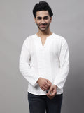 Even Apparels White Pure Cotton Open Neck Kurta - Distacart
