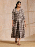 trueBrowns Clay Dabu Overall Print Cotton Wrap Dress | Relove - Distacart