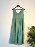 trueBrowns Blue Cotton Dobby Dress - Distacart