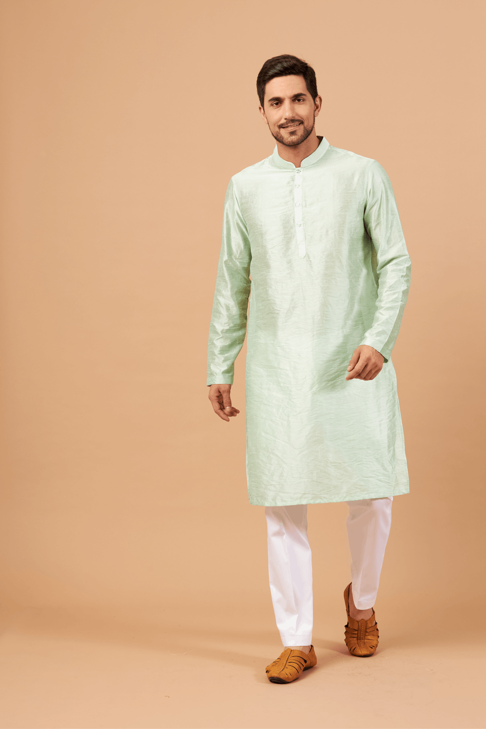 Pastel Green Designer Men's Kurta by Hilo Design