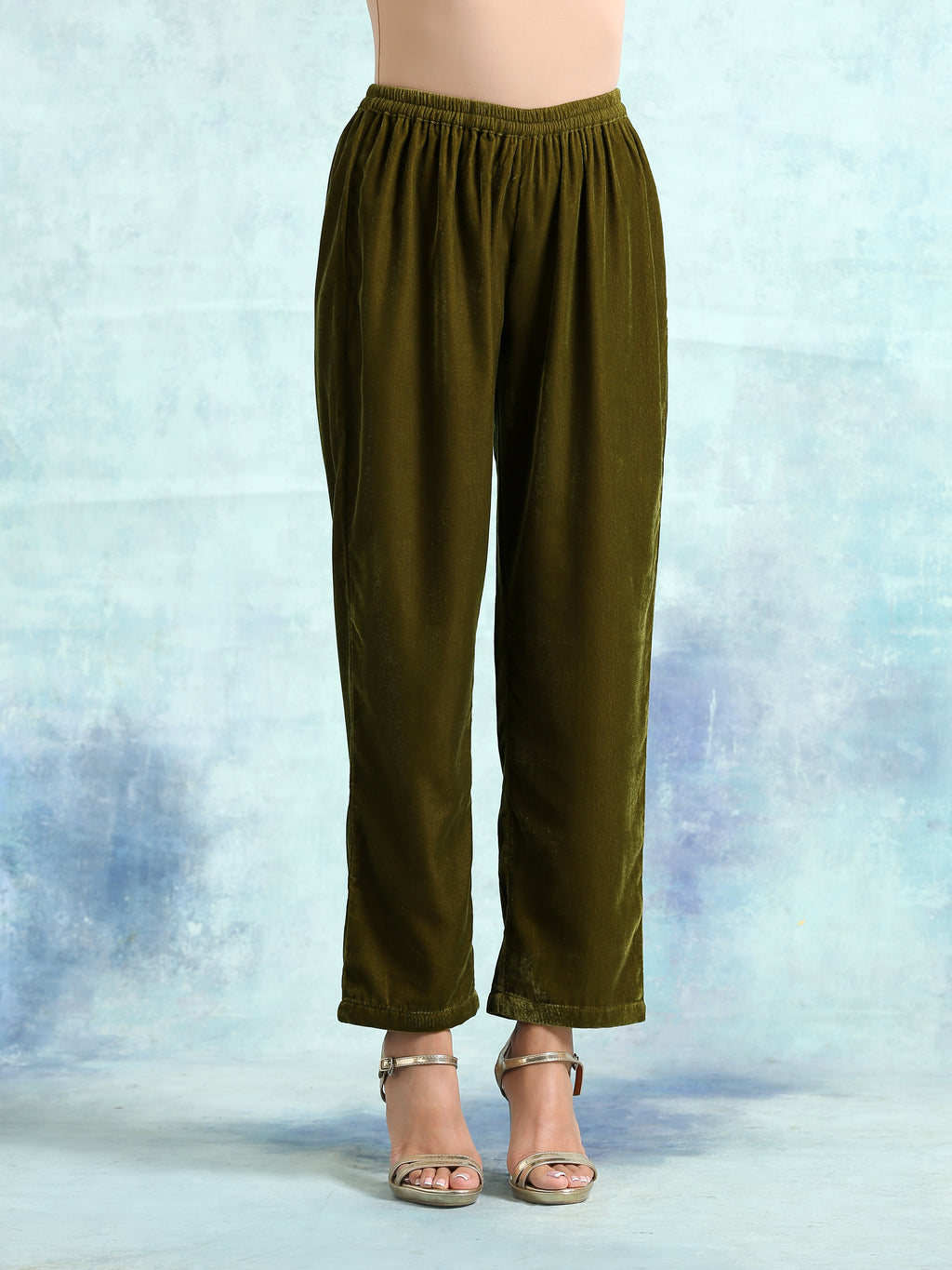 trueBrowns Mehandi Velvet Pant