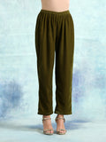 trueBrowns Mehandi Velvet Pant