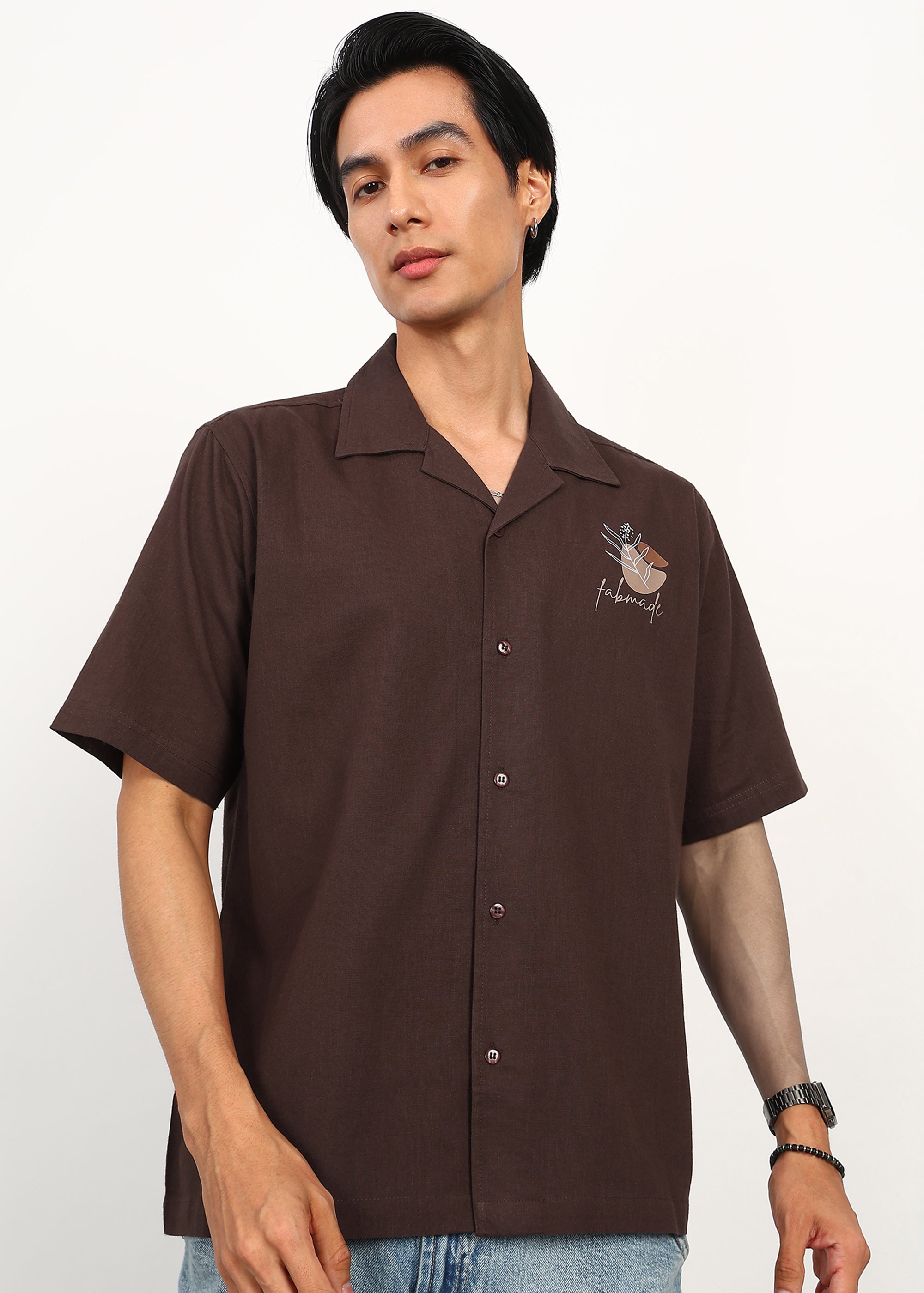 Fabmade Mocha Linen Shirt