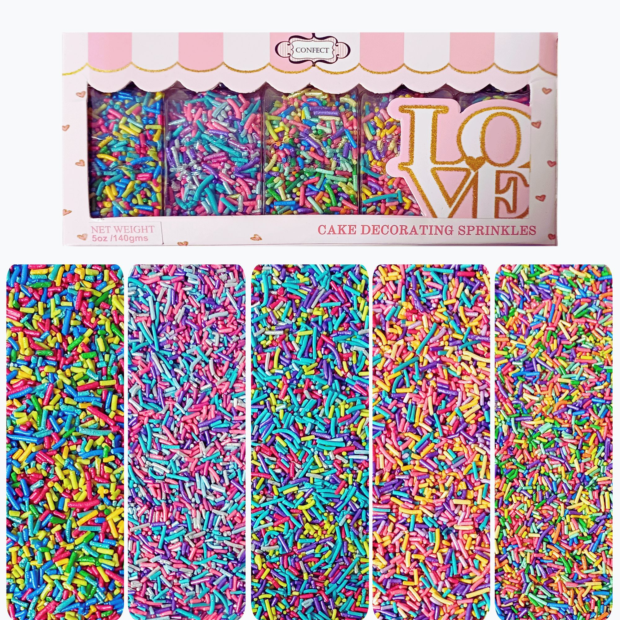 confect rainbow magic sprinkles mix colourful celebration sprinkles for cake decor 140 gms rainbow sprinkles 03