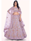 Myra Lilac Soft Net Embroidered Designer Lehenga Choli