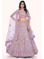 Myra Lilac Soft Net Embroidered Designer Lehenga Choli