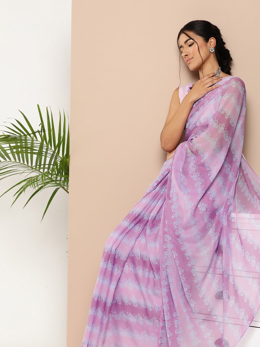 Ahalyaa Womens Chiffon Printed Saree