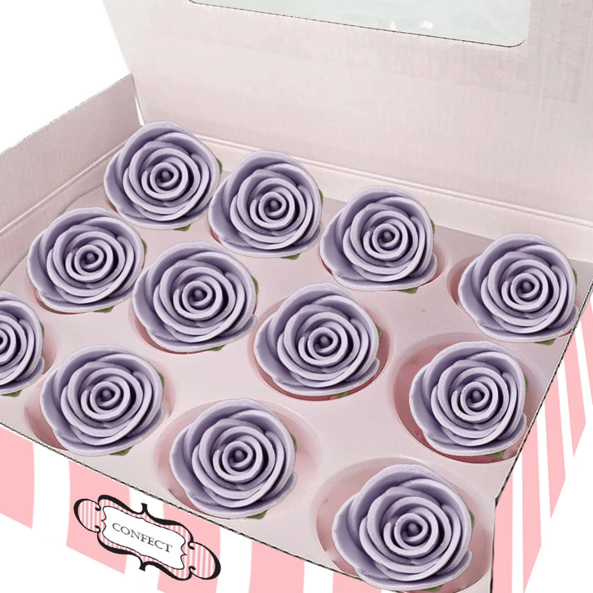 sugar roses for cake cupcake decoration lavender 120 gms