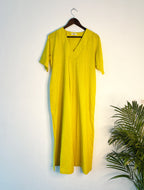 trueBrowns Lime Slub Long Kurta - Distacart