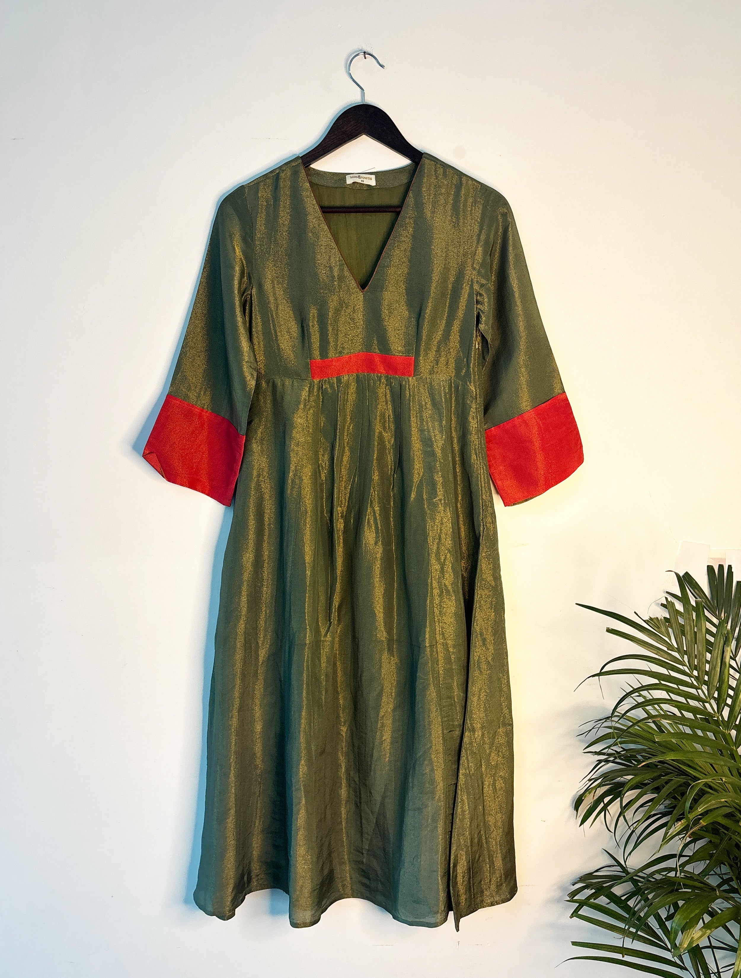 trueBrowns Grey Tissue Kurta - Distacart