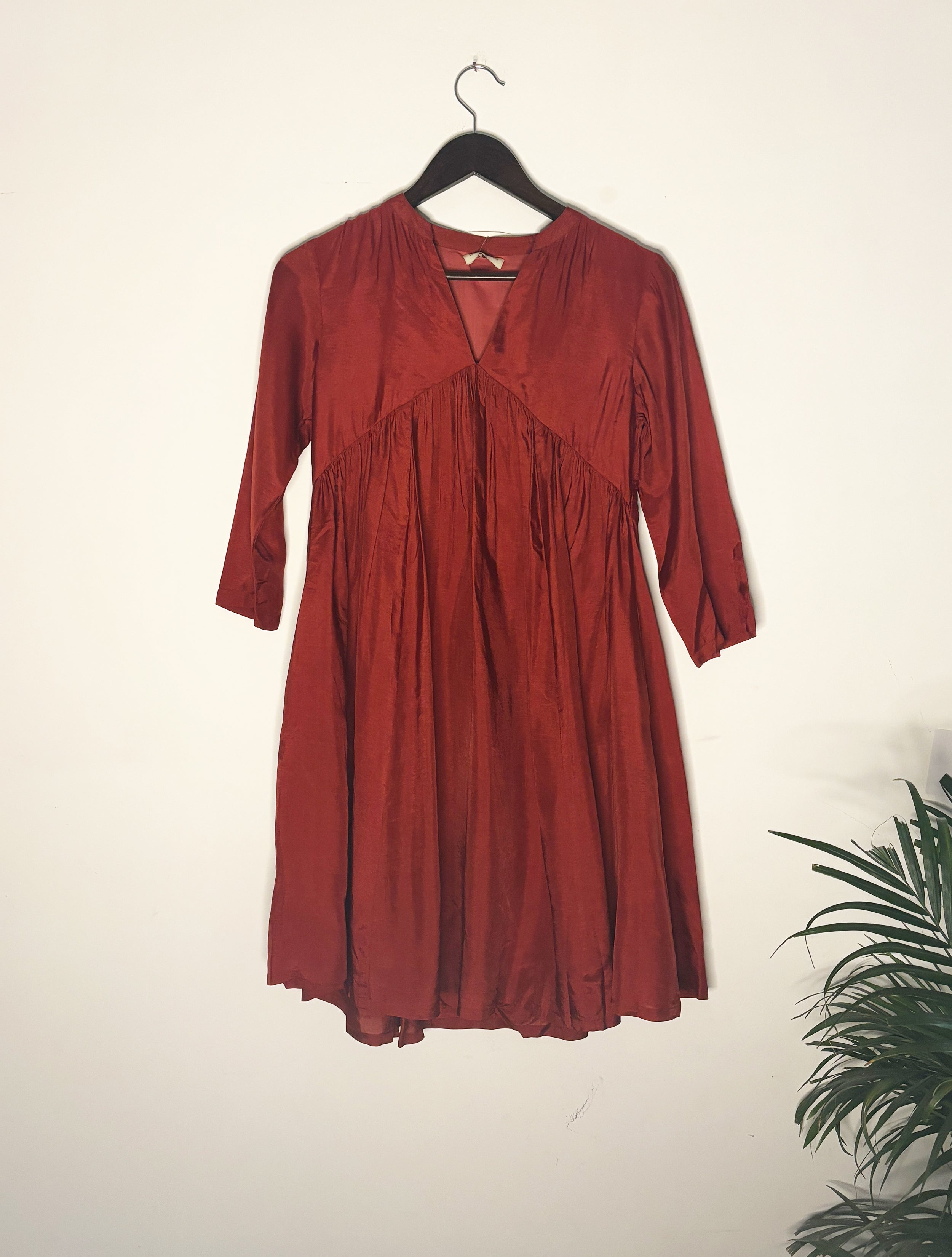 trueBrowns Maroon Silk Top