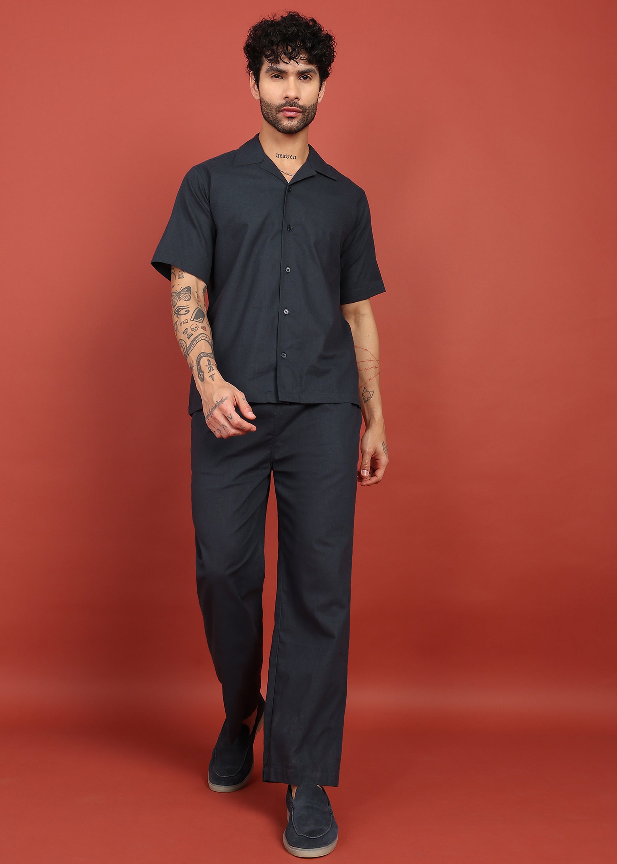 Fabmade Midnight Ease Shirt & Trouser Co-Ord Set
